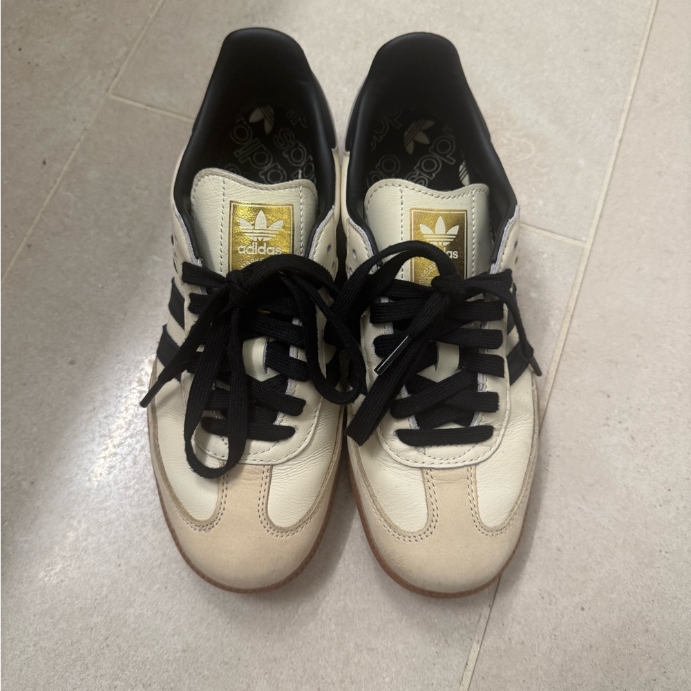 Adidas Men's Beige and Black Sneakers